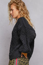 Load image into Gallery viewer, POL V-Neck Semi Cropped Top Chenille Sweater
