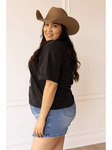 Grace + Emma Pink Western Boots Graphic Tee