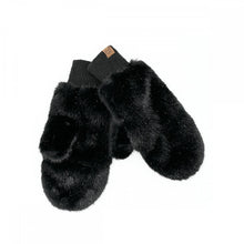 Load image into Gallery viewer, CC Glitter Short Fur Convertible Mitten Gloves – One Size Winter Accessory
