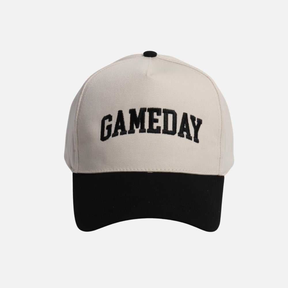 GAMEDAY’ Embroidered Two-Tone Baseball Cap – Snapback Cotton Hat