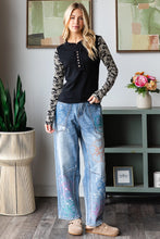 Load image into Gallery viewer, Oli &amp; Hali Lace Sleeve Henley Neck Knit Top | Women’s Long Sleeve
