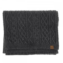Load image into Gallery viewer, CC Cable Knit Scarf – Soft Winter Knit with Recycled Fibers
