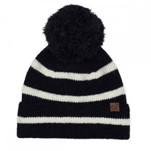 Load image into Gallery viewer, CC Stripe Yarn Pom Beanie – Sustainable Knit Winter Hat
