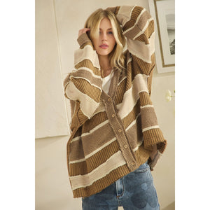 Oli & Hali Washed Colorblock Patchwork Cardigan | Women’s Oversized Knit