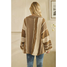 Load image into Gallery viewer, Oli &amp; Hali Washed Colorblock Patchwork Cardigan | Women’s Oversized Knit
