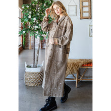 Load image into Gallery viewer, Oli &amp; Hali Washed Studded Patchwork Long Jacket | Women’s Duster Coat
