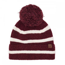 Load image into Gallery viewer, CC Stripe Yarn Pom Beanie – Sustainable Knit Winter Hat
