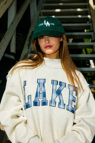 Bucketlist | Lake & Mountain Reversible Graphic Oversized Sweatshirt