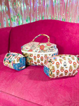 Heart of Grace - Wildflower Patch | Quilted Cosmetic Bags-set of 3