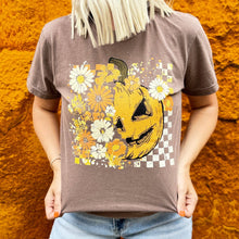 Load image into Gallery viewer, Festivitees - Half Pumpkin Half Flowers Soft Graphic Tee
