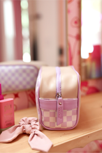 Load image into Gallery viewer, Jadelynn Brooke - Handle Cosmetic Bag- &#39;Mama&#39; Embroidered (Lavender/Cream/Tan)
