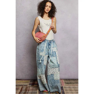 POL - Pink Yellow Essential Lightweight Quilted Floral Bag