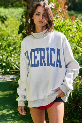 BUCKETLIST USA/America Print Reversible Sweatshirt