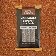 Load image into Gallery viewer, Fatty Sundays - Salted Caramel Chocolate Covered Pretzels (3-pack)

