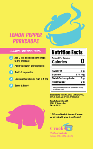 Crockstar Dinner Club - Lemon Pepper Porkchops