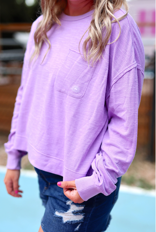 Jadelynn Brooke - Long Weekend Knit Sweatshirt- (Lilac)