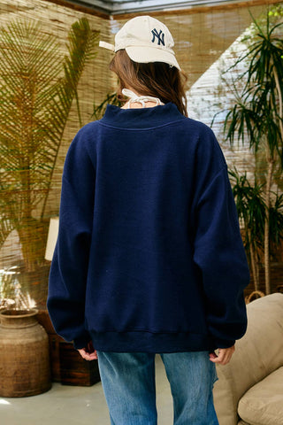 BUCKETLIST Reversible "HOMEBODY" Mock Neck Sweatshirt