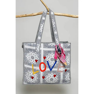 Pol - Quilted Natural Paisley Love Tote Bag