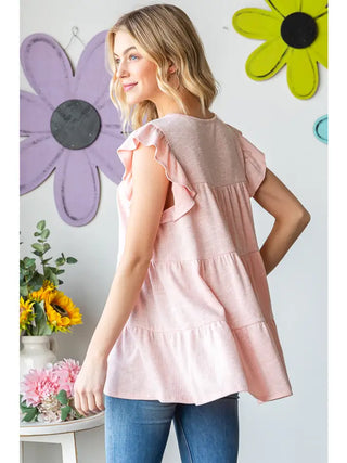 Heimish - Solid Tiered Top - Blush