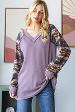Load image into Gallery viewer, HEIMISH - SOLID URBAN RIBBED AND GEOMETRIC CONTRAST TOP
