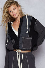Load image into Gallery viewer, POL Cut Sew Multi Fabric Hooded Combo Shacket
