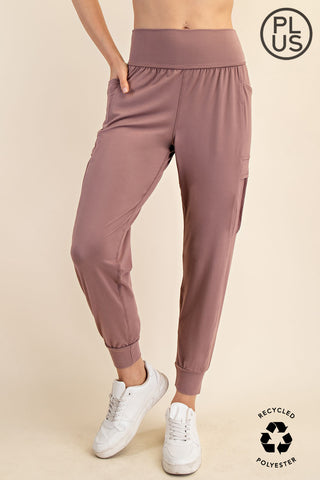 Rae Mode Butter Soft Joggers With Side Pockets – Solid High-Stretch Lounge Pant - Clay Rose