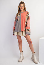 Load image into Gallery viewer, Easel Color Block Thermal Mineral Washed Pullover
