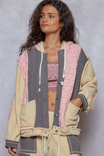 Load image into Gallery viewer, POL Cut Sew Multi Fabric Hooded Combo Shacket
