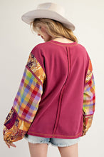 Load image into Gallery viewer, Easel Print Mix Soft Washed Cotton Knit Top
