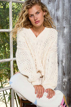 Load image into Gallery viewer, POL V-Neck Semi Cropped Top Chenille Sweater
