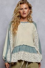 Load image into Gallery viewer, POL Round Neck Long Sleeve Double Gauze Ruffle Solid Top
