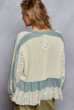 Load image into Gallery viewer, POL Round Neck Long Sleeve Double Gauze Ruffle Solid Top
