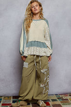 Load image into Gallery viewer, POL Round Neck Long Sleeve Double Gauze Ruffle Solid Top
