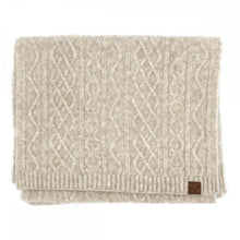 Load image into Gallery viewer, CC Cable Knit Scarf – Soft Winter Knit with Recycled Fibers
