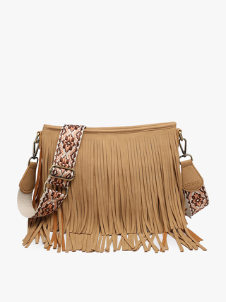 Jen & Co. - Sadie Suede Fringe Crossbody w/ Guitar Strap