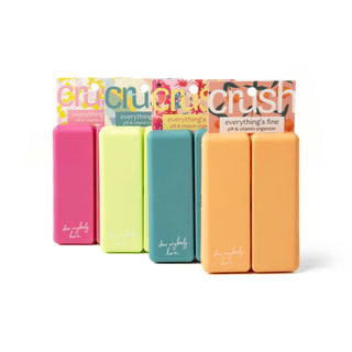 Crush “Everything’s Fine” Pill & Vitamin Organizer – Compact Travel Case with 7 Compartments