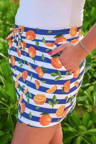 Jess Lea - Orange Voyage Striped Skort