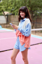 Load image into Gallery viewer, Jadelynn Brooke - Sunrise Stroll - Best Day Fleece Top (Periwinkle/CreamCoral)
