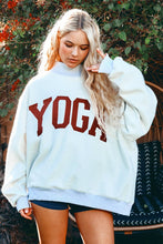 Load image into Gallery viewer, BUCKETLIST &#39;PILATES &amp; YOGA&#39; Print Reversible Mockneck Sweatshirt
