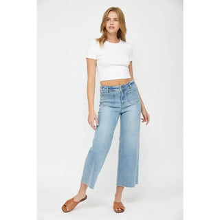 Mica Denim - Cropped Wide Leg With Front Pocket