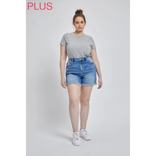 SUPER HIGH RISE MOM SHORTS W/ DOUBLE CUFF