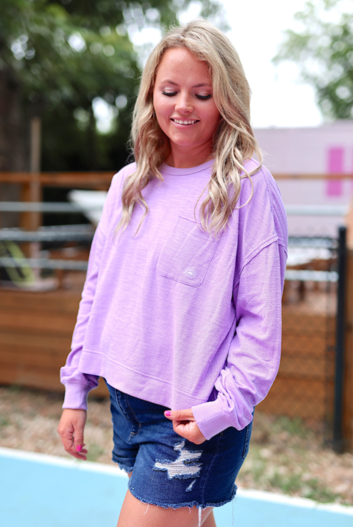 Jadelynn Brooke - Long Weekend Knit Sweatshirt- (Lilac)