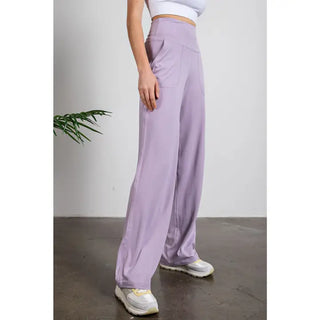 Rae Mode Butter Straight Casual Yoga Pant - Mauve