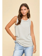 Load image into Gallery viewer, Andree by Unit Waffle Knit Sleeveless Tank Top- Pearl Grey
