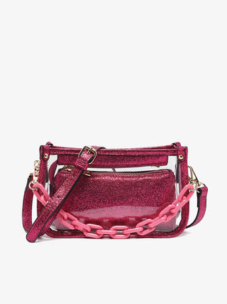 Jen & Co. - Jessica Clear Crossbody Bag – Chain Strap