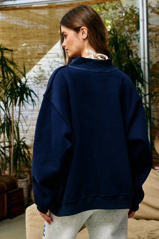 BUCKETLIST Reversible "HOMEBODY" Mock Neck Sweatshirt