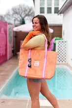 Load image into Gallery viewer, Let’s Go Tote Bag – Bright CanvasTote Bag with Front Pocket
