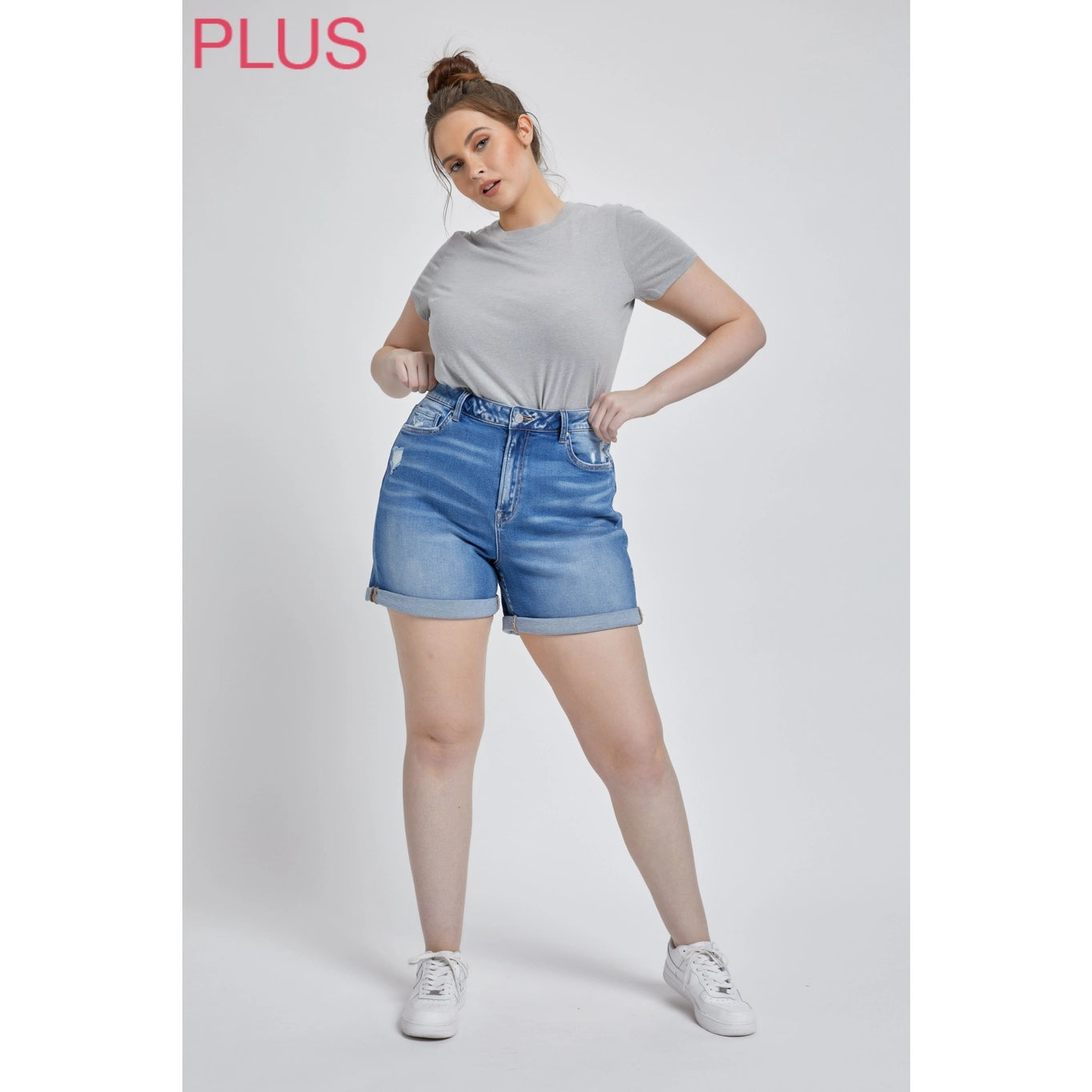SUPER HIGH RISE MOM SHORTS W/ DOUBLE CUFF