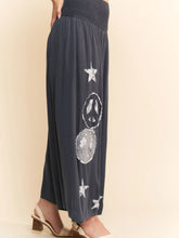 Load image into Gallery viewer, Davi &amp; Dani Peace and Star Patchwork Leg Pants – 100% Rayon
