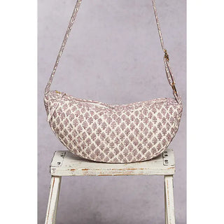 POL - Ivory Purple Essential Lightweight Quilted Floral Bag
